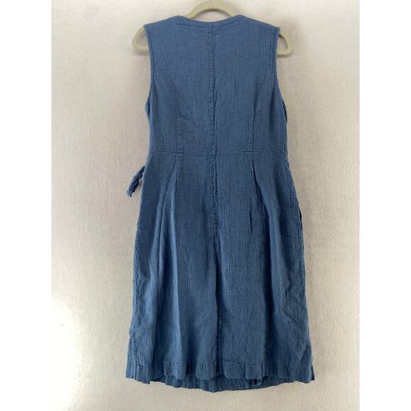 Poetry Blue Linen Blend Dress Size 10 - Picture 4 of 5